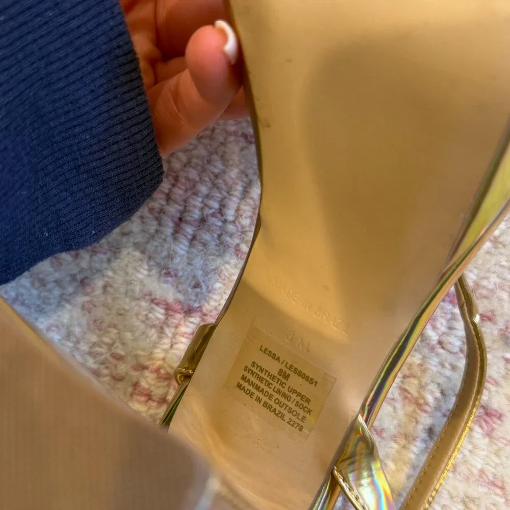 Steve Madden Gold Holographic Platform Heels- Size 8 - Picture 5 of 5